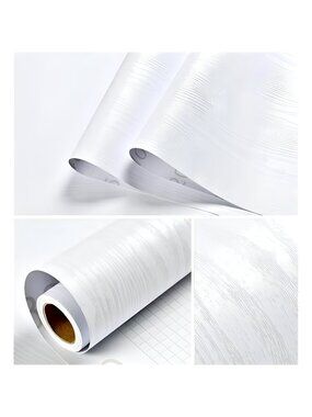 White Wood Wallpaper Peel and Stick Wallpaper 17.5'X78.7''White Wallpaper